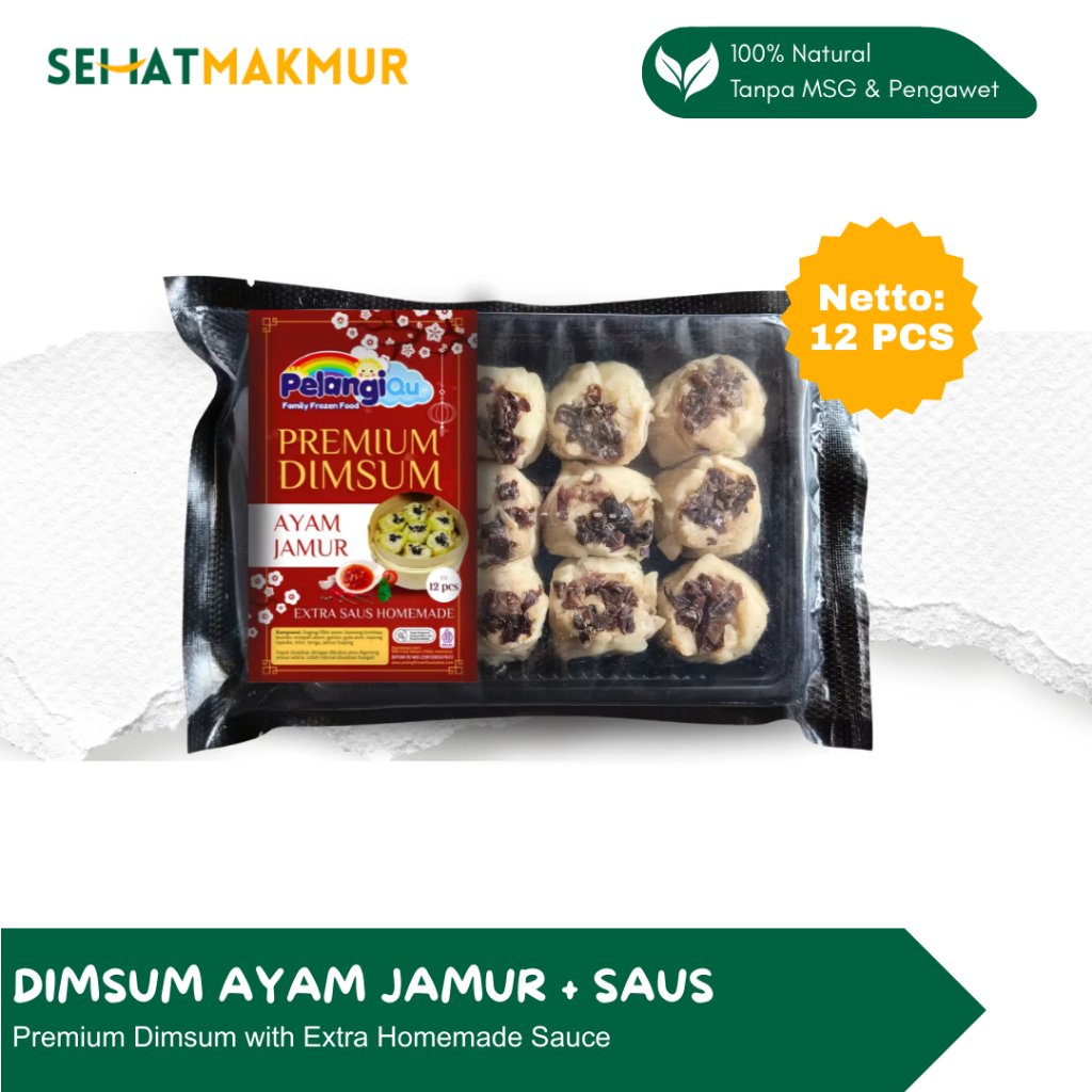 

Pelangi Frozen Food - Dimsum Ayam Jamur + Saus (Dimsum Sehat Tanpa MSG dan Pengawet)