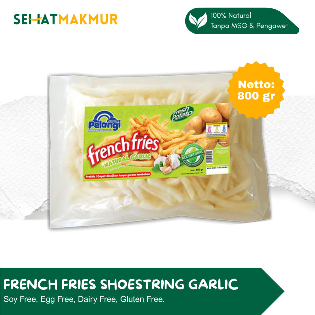 

Pelangi Healthy Frozen Food - French Fries Shoestring Garlic (Tanpa MSG & Pengawet)