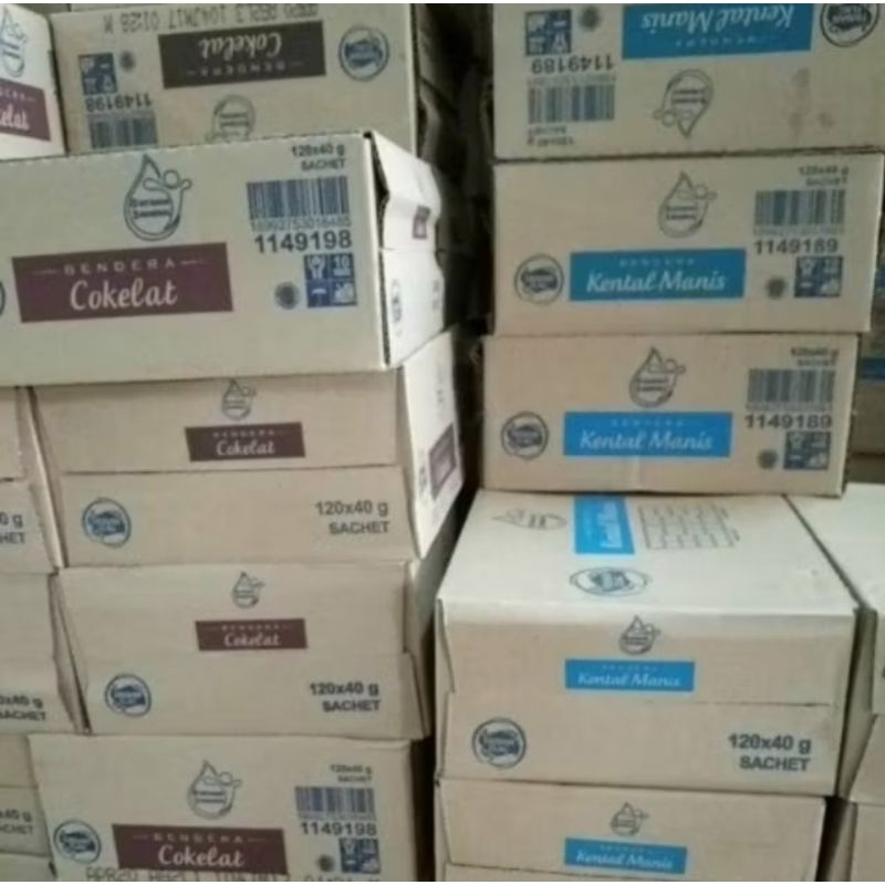 

Frisian Flag Susu Bendera Kental Manis Sachet Putih Cokelat 1 Dus isi 120 Sachet