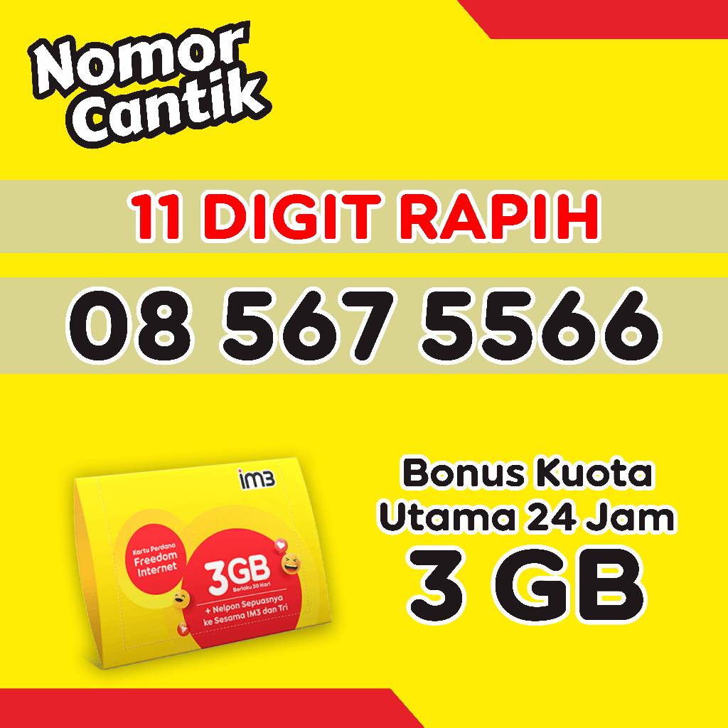Kartu perdana Indosat spesial nomor cantik indosat termurah 11 Digit
