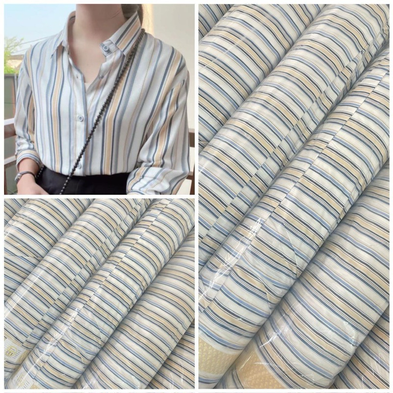 bahan kain katun rayon motif salur garis terlaris/rayon premium terbaru/rayon viscose(harga tertera 