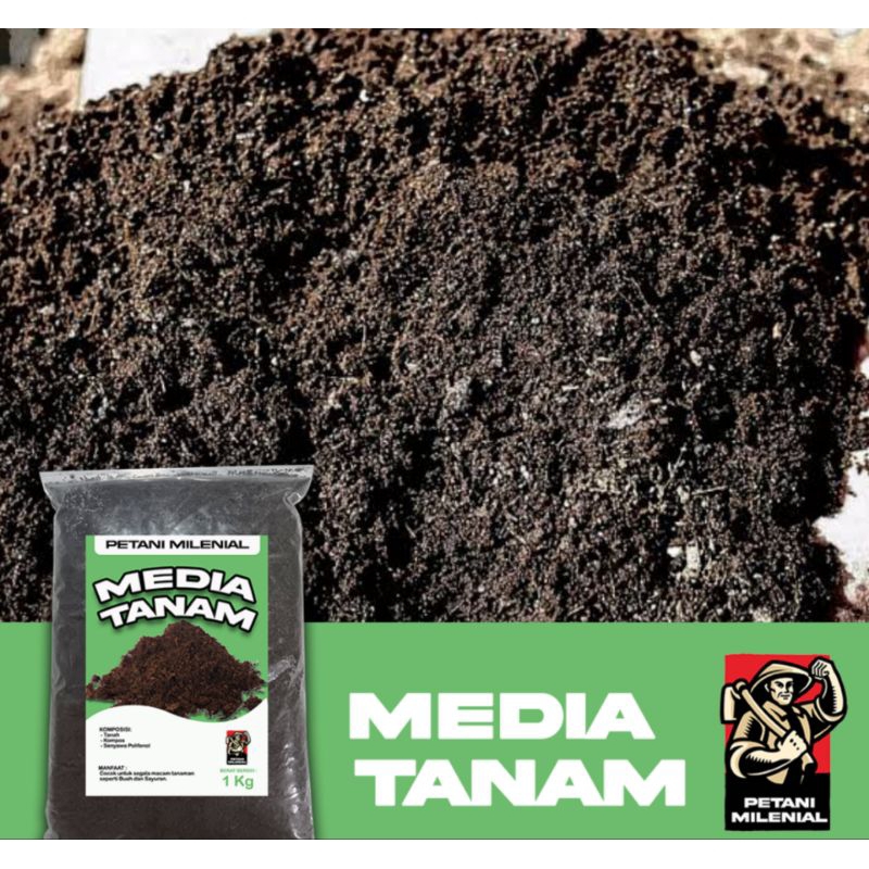 Media tanam hias petani milenial tanah organik