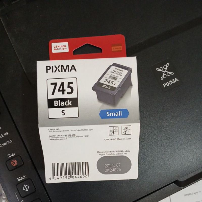 box tinta 745s hitam black canon mg2570s printer bekas boxnya saja