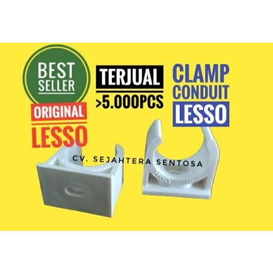 Klem Conduit LESSO 32mm 1 Penjepit Pipa Listrik Conduit Clamp Pipa