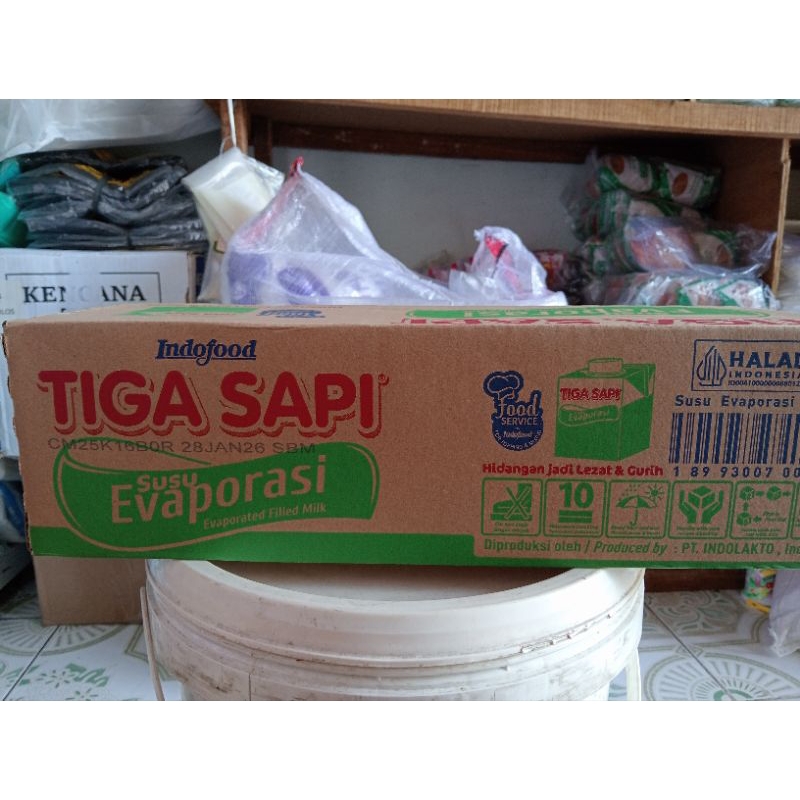 

Susu Evaporasi tiga sapi 1 dus/susu evaporasi 1 dus isi 12 pak
