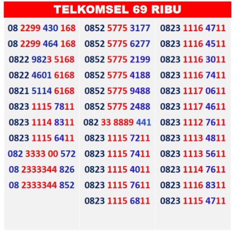 KARTU TELKOMSEL Nomor Cantik telkomsel Simpati No Kartu perdana super murah 10 11 12 digit 4G 5G kar