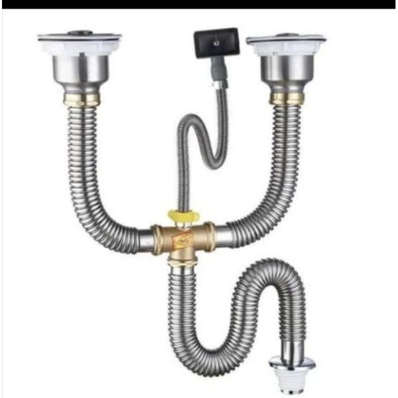 Pipa slang pembuangan sink set 2 lobang / Slang afur set pembuangan sink 2 lobang