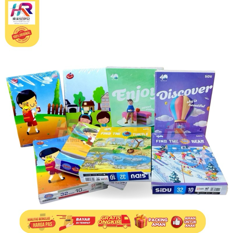 

(SIDU 32) Buku Tulis Isi 10PCS / Buku Tulis SIDU Isi 32 Lembar 1 Pak Isi 10 Buku