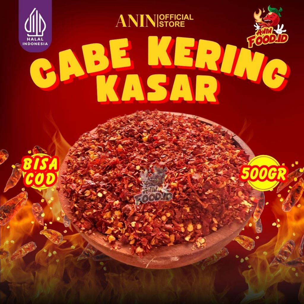 

CABE KERING KASAR/CHILI FLAKES BERAT 500GRAM