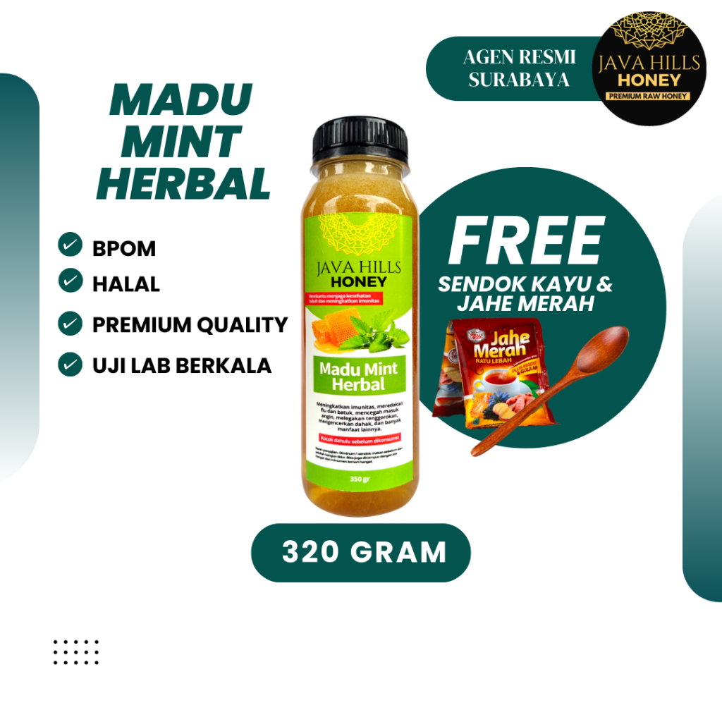 

Javahills Honey Madu Mint Herbal Batuk Pilek Dewasa Masuk Angin Flu Radang Tenggorokan Asma 320 gr