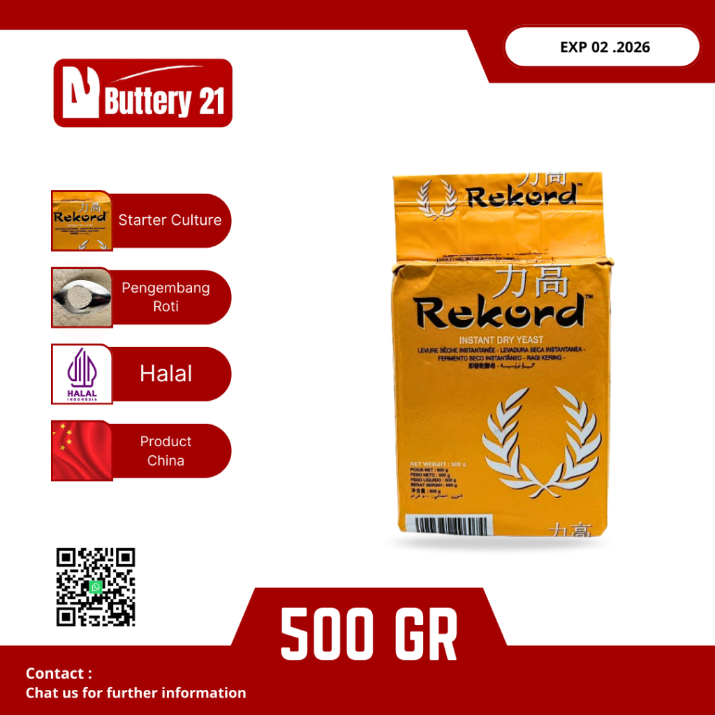 

RAGI KERING REKORD 500 GR/REKORD RAGI KERING INSTAN/INSTANT DRY YEAST/RAGI INSTAN/PENGEMBANG ROTI