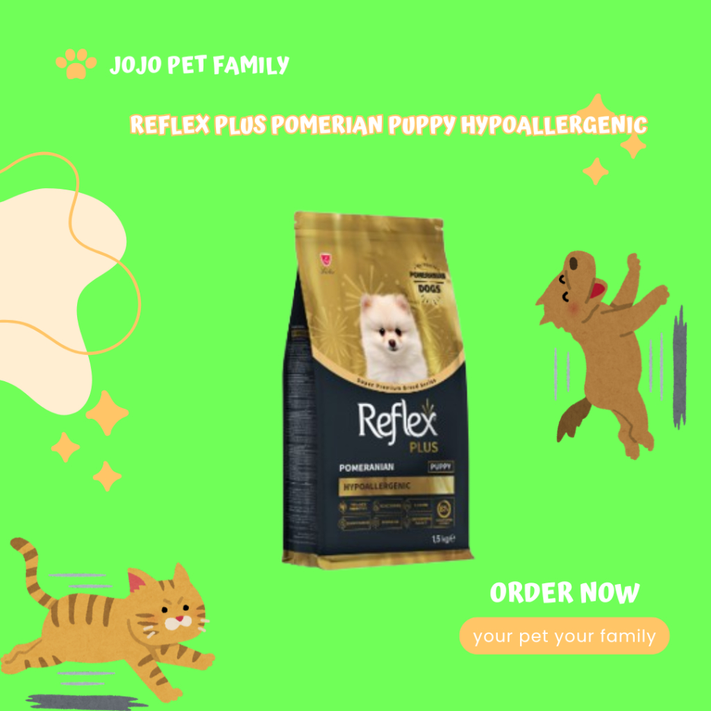 REFLEX PLUS POMERIAN PUPPY HYPOALLERGENIC 1,5 KG | REFLEX BREED SERIES | DRY FOOD ANJING- MAKANAN AN