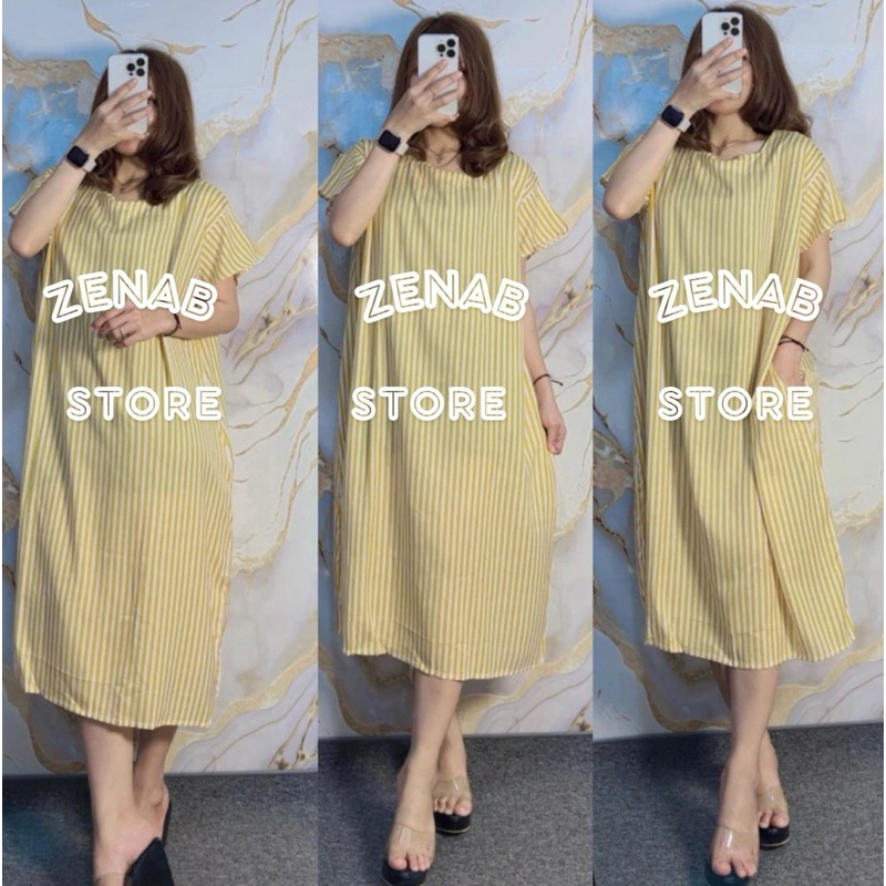 Kanaya Dress Midi Homedres Saku Kanan Rayon premium grade A