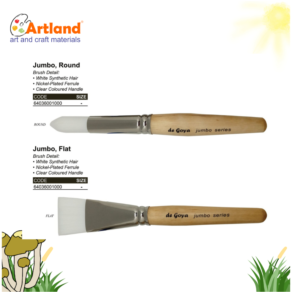 

Kuas Lukis De Goya JUMBO – Detail Brush White Synthetic, Handle Transparan