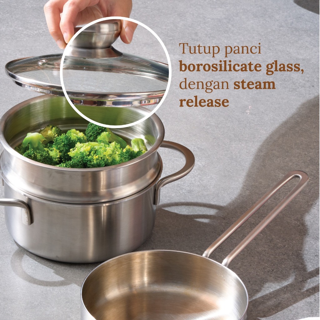 Little Dimple Pure Pan - Panci Stainless Steel Premium Set