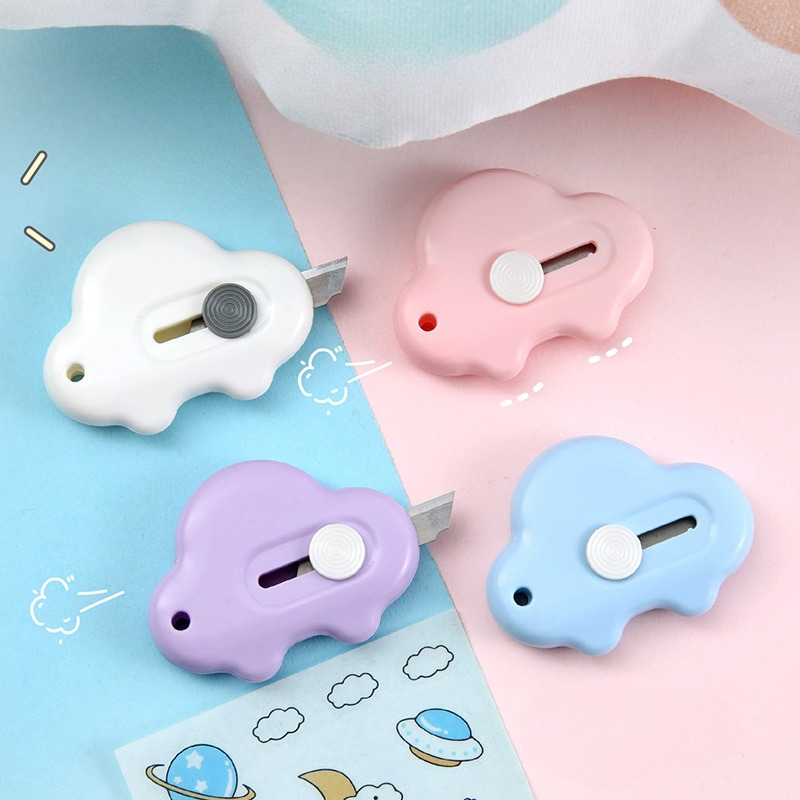

[HARU] Mini Cutter Parcel Art Cutter Office School Supplies Cute Cloud Pemotong Mini Portable Awan