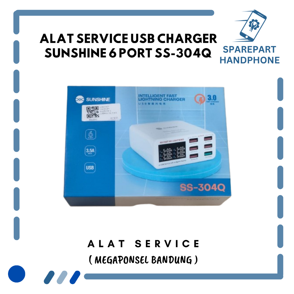 Alat Service USB Charger Sunshine 6 Port SS-304Q