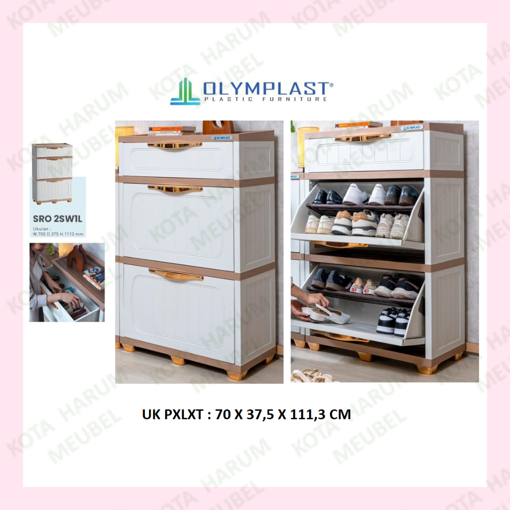 lemari sepatu plastik olymplast SRO 2SW1L SRO 2SW 1L SRO2SW1L murah bandung lemari sepatu plastik ra