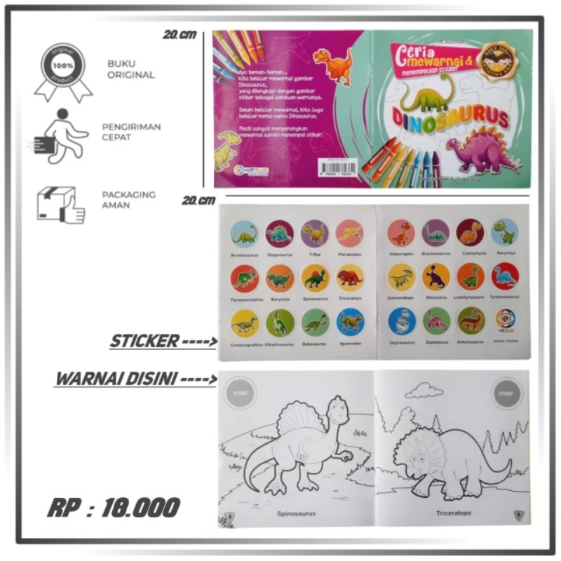 

Buku Mewarnai Anak Seri Dinosaurus