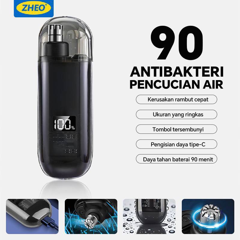 Pemangkas Bulu Hidung Elektrik Portabel/Pencukur Bulu Hidung 360°/Pencukur Bulu Hidung