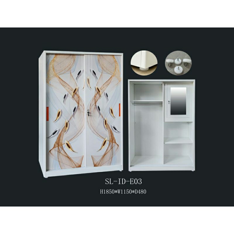 Lemari Pakaian 2 Pintu Plat Besi - Lemari Besi Import -Medan