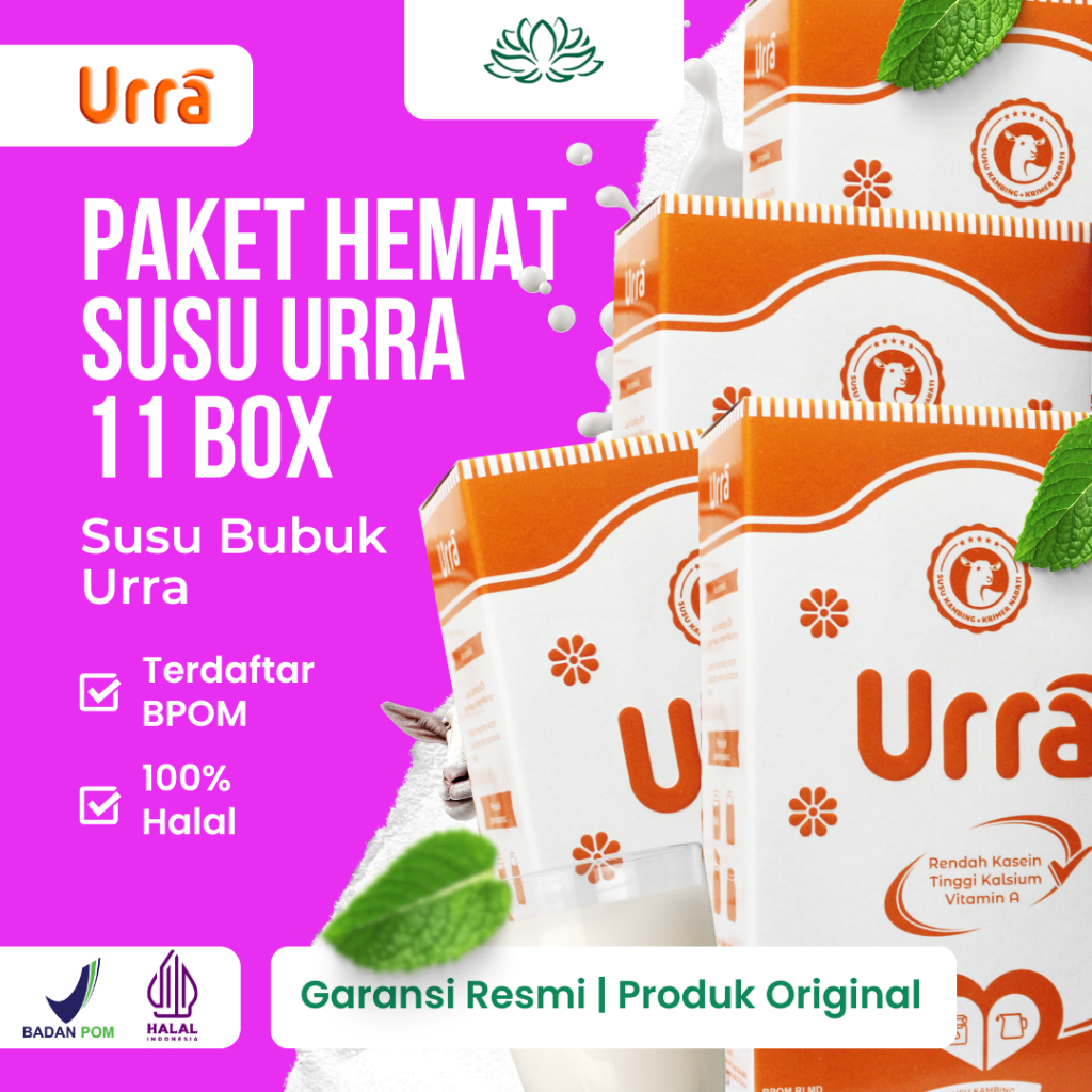 

SUSU URRA 11 BOX - Susu Bubuk Premium - Sumber Protein Tinggi Nutrisi