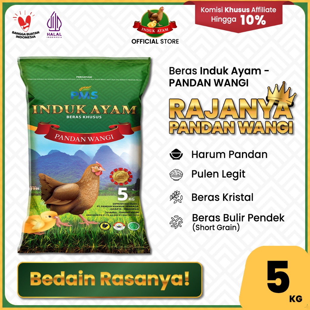 

Beras "KHUSUS" INDUK AYAM - PANDAN WANGI 5 kg - Beras Khusus - Wangi Pandan Wangi - Beras Kristal - Pulen Legit - Produk Indonesia