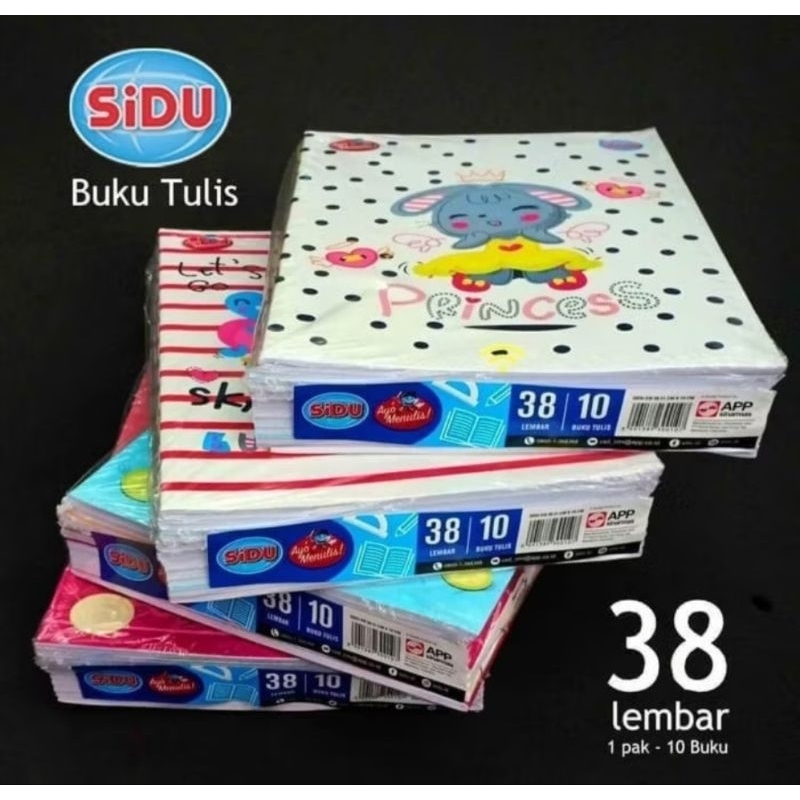 

Buku Tulis Sidu 38 Lembar Pack Isi 10 Buku / Buku Tulis Sinar Dunia