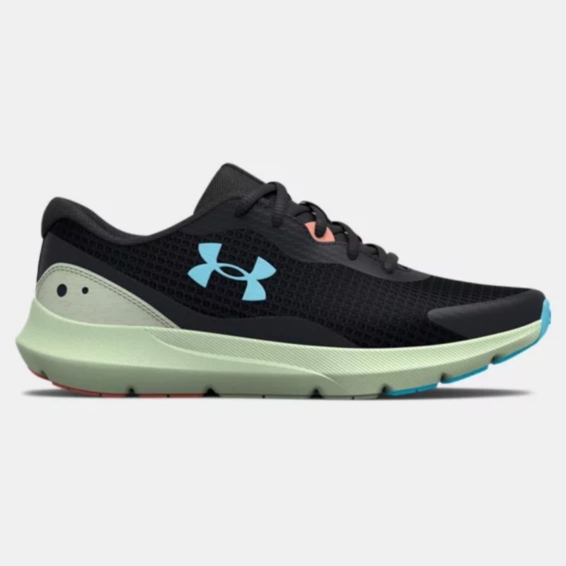 SEPATU RUNNING PRIA UNDER ARMOUR SURGE 3 BLACK ORIGINAL