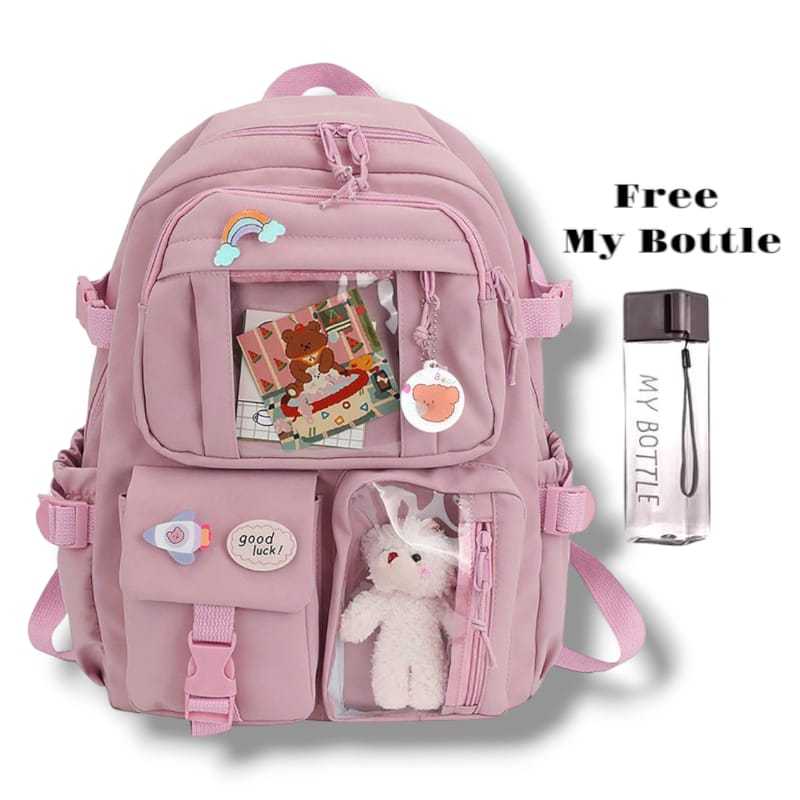 Tas ransel sekolah anak perempuan cewek mika boneka SD SMP SMA/Backpack wanita remaja korea style te