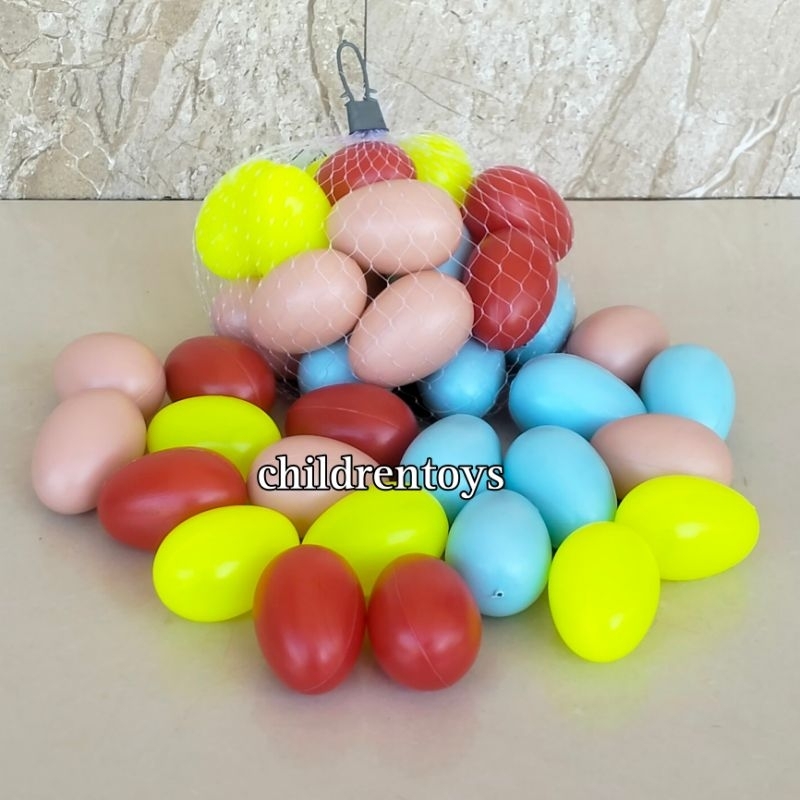 Mainan Telur Jaring 25pcs / Telur Mainan warna warni