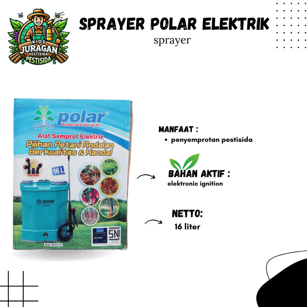 SPRAYER POLAR 16LITER ALAT SEMPROT ELEKTRIK untuk tanaman