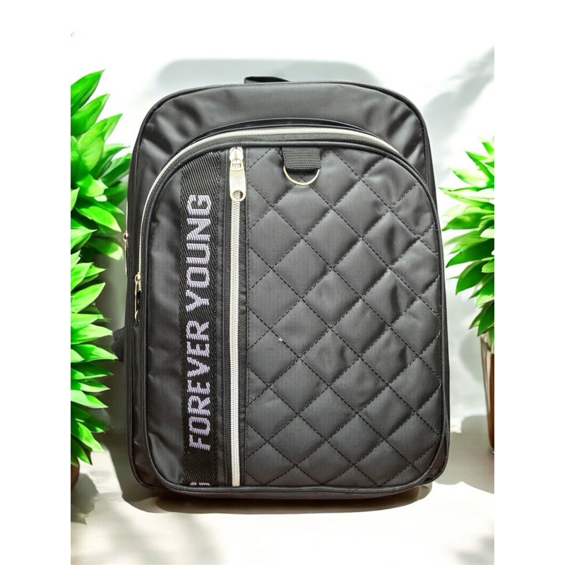 TAS RANSEL NYLON ANAK SD-SMP MODEL FOREVER YOUNG WARNA HITAM