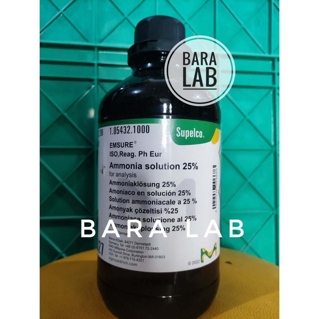 Ammonia Solution 25% / NH4OH / Larutan Amonia Pro Analis MERCK 105432 1L