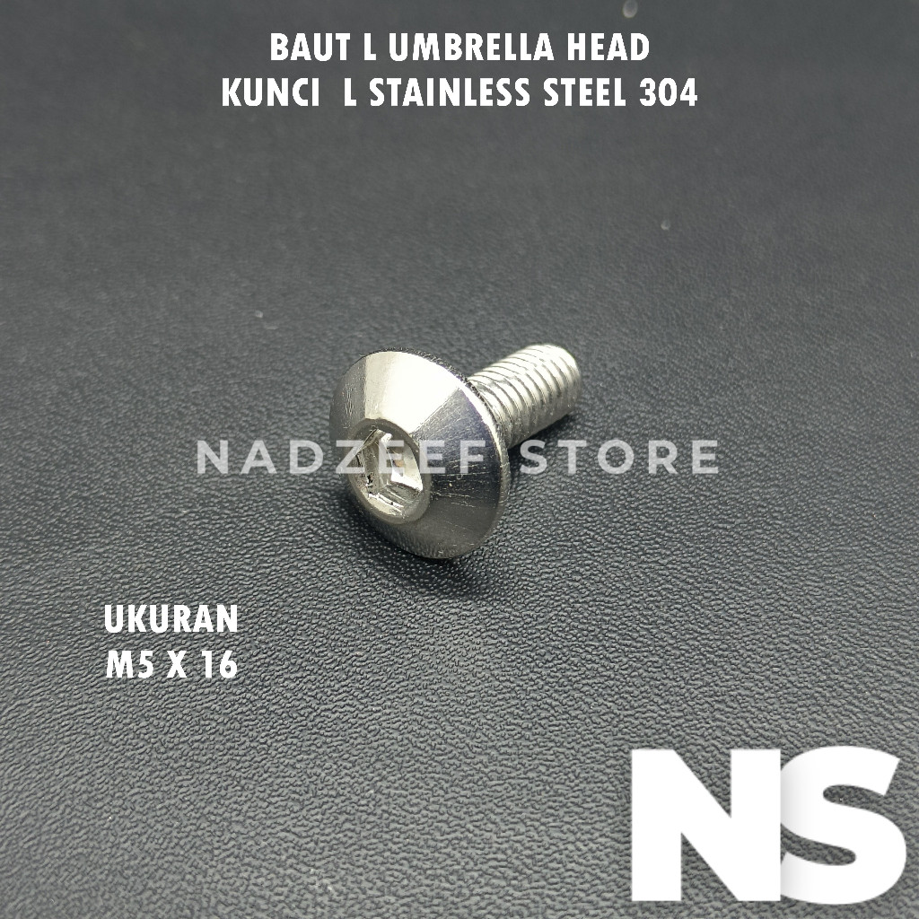 Baut L Umbrella Head M5 X 16 Kunci L Stainless Steel 304