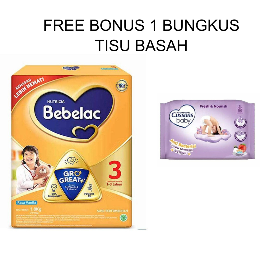 

Bebelac 3 Vanila 1800g – Susu Formula Anak Usia 1-3 Tahun, Nutrisi Lengkap & Seimbang