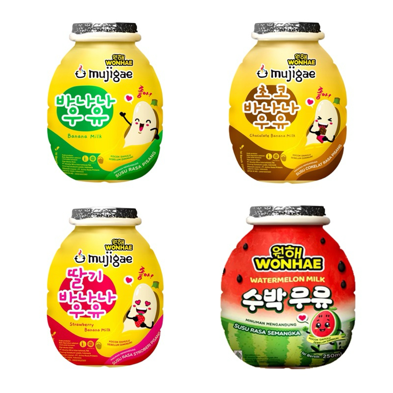 

Mujigae susu cair rasa buah buahan all varian Botol 250 ml