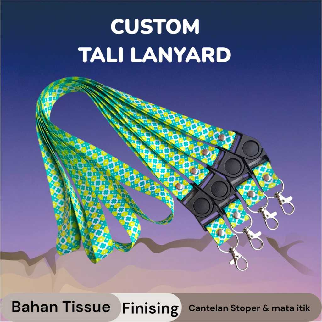 

tali lanyard custom print sublim 2cm cetak 2 muka / tali id card printing dua cm cetak dua muka / nametag