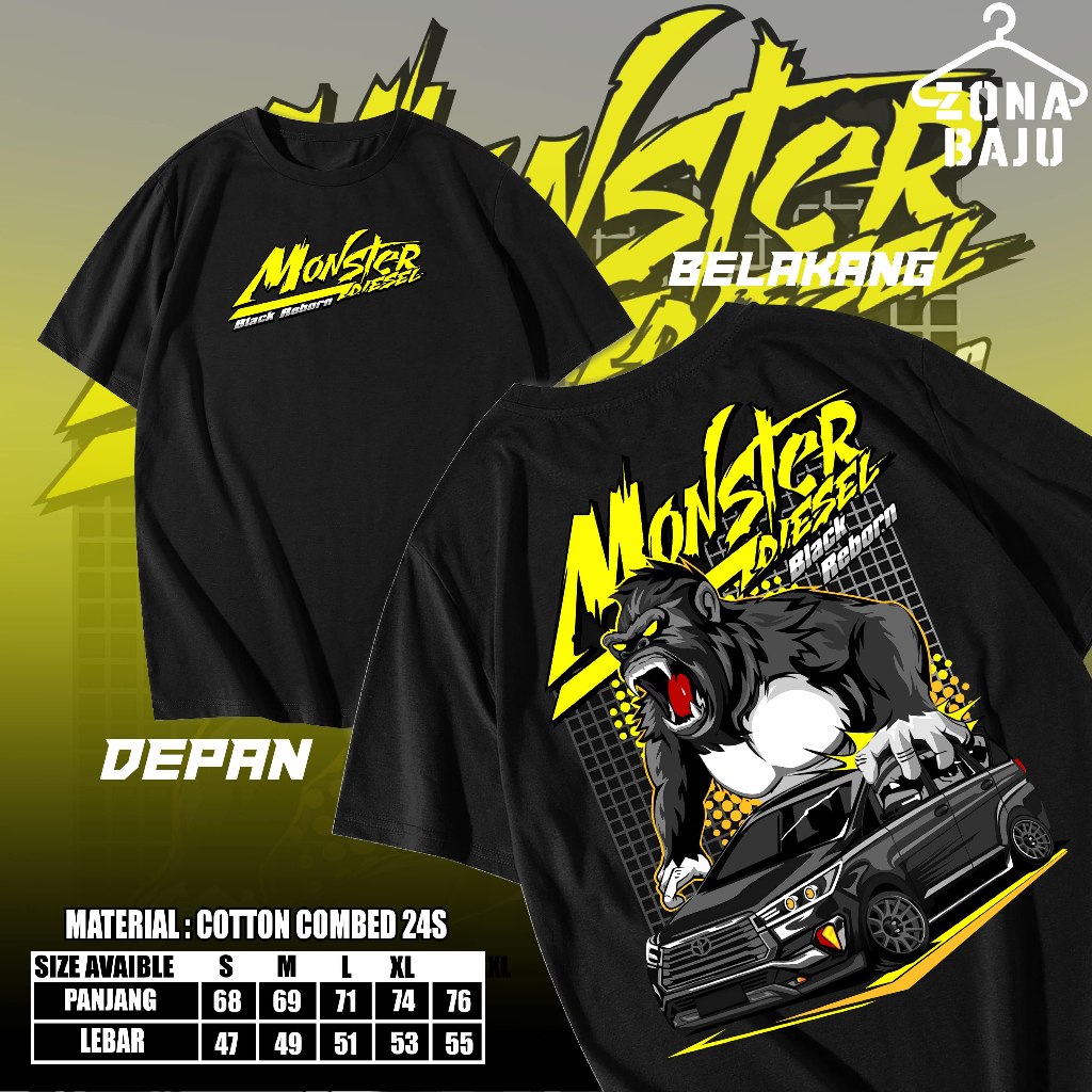 KAOS MONSTER DIESEL  TSHIRT OTOMOTIF CUMI DARAT DIESEL ENGIN POWER GANK