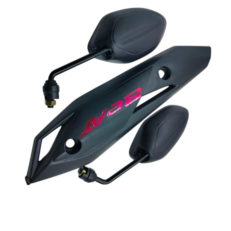 Tutup tameng knalpot beat fi eps 2017-2019+spion beat hitam standar ORI plus logo beat merah