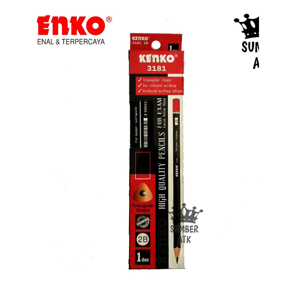

Pensil Pencil 2B-3181 KENKO Triangular HARGA 1 DOZ ISI 12PCS
