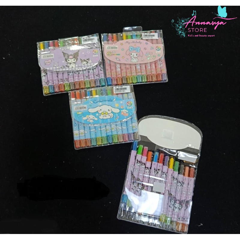 

Crayon Stik isi 12pcs Crayon Putar Pensil Warna Crayon Set Mewarnai Anak