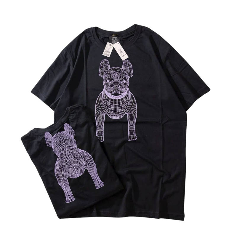 kaos tshirt distro elwe black full tah and label 1:1