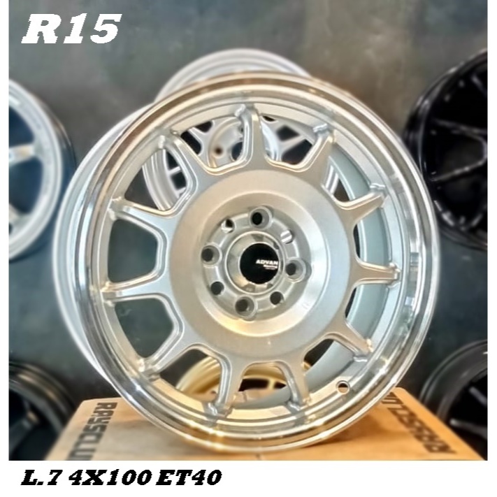 velg mobil advan rally ring 15 pcd 4x100-4x114 velg r15 tuk avanza,brio,mobilio,jazz,