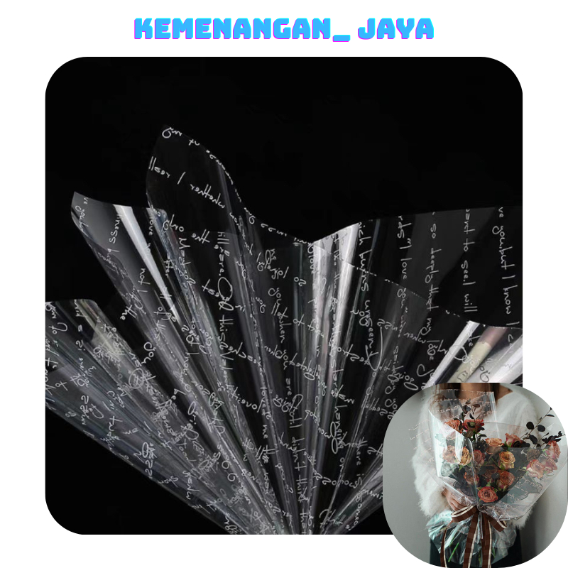 

Flower Wrapping Transparan Waterproof Kertas Buket Bunga Bening Plastik Opp KB045