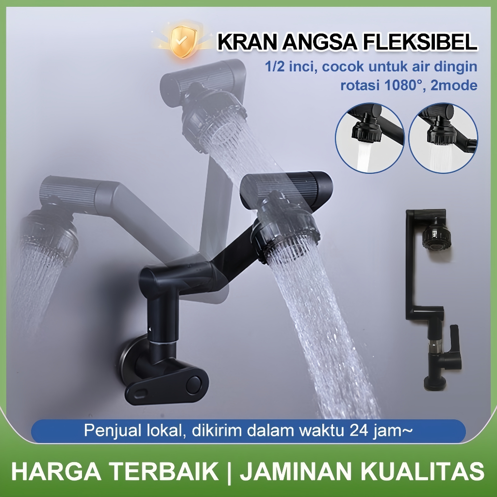 Kran Angsa Dapur Fleksibel//Kran Shower 1/2 Inci/Kran Air/Built-in / Tertanam di tembok