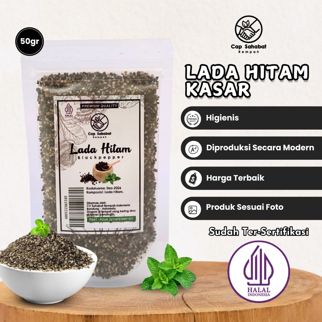 

Cap Sahabat - Lada Hitam Kasar Crushed Black Pepper 100% PREMIUM QUALITY