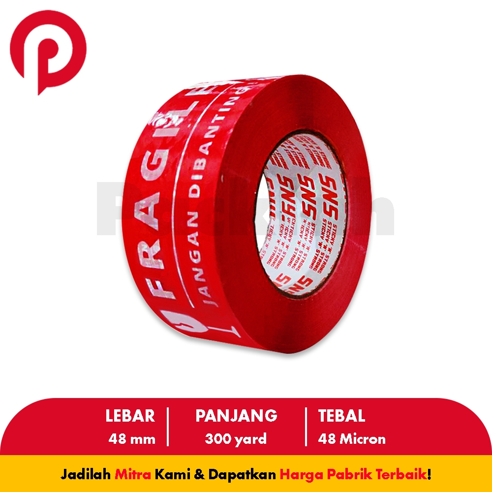 

LAKBAN FRAGILE MERAH 300 YARD SNS STICKY N STRONG (PackLah)