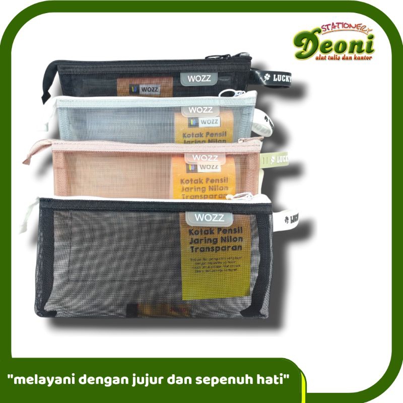 

WOZZ Kotak Pensil / Pencil Case Jaring Nilon Transparan 2521