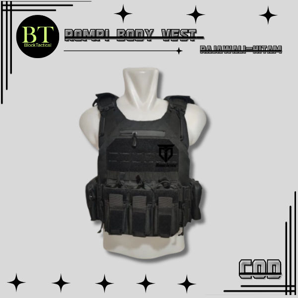 rompi body vest rajawali hitam polri/tni